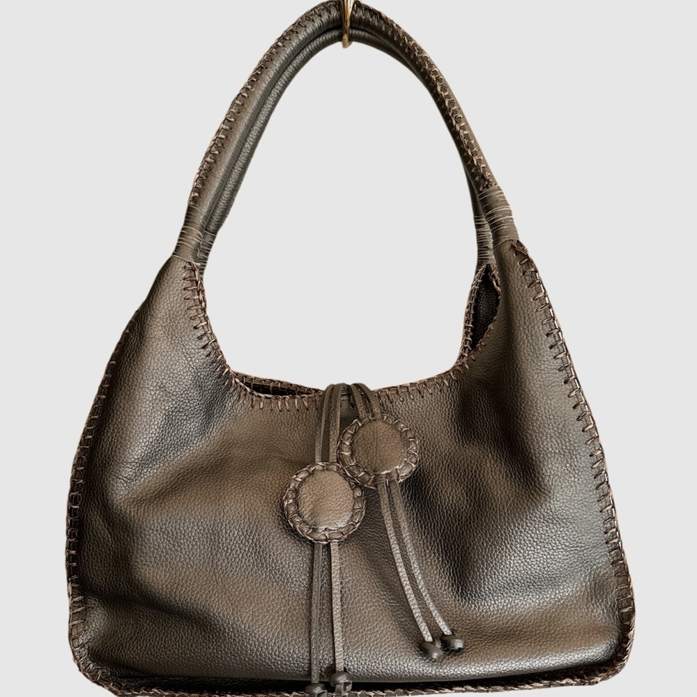 Carlos Falchi Silver Gray Handbag